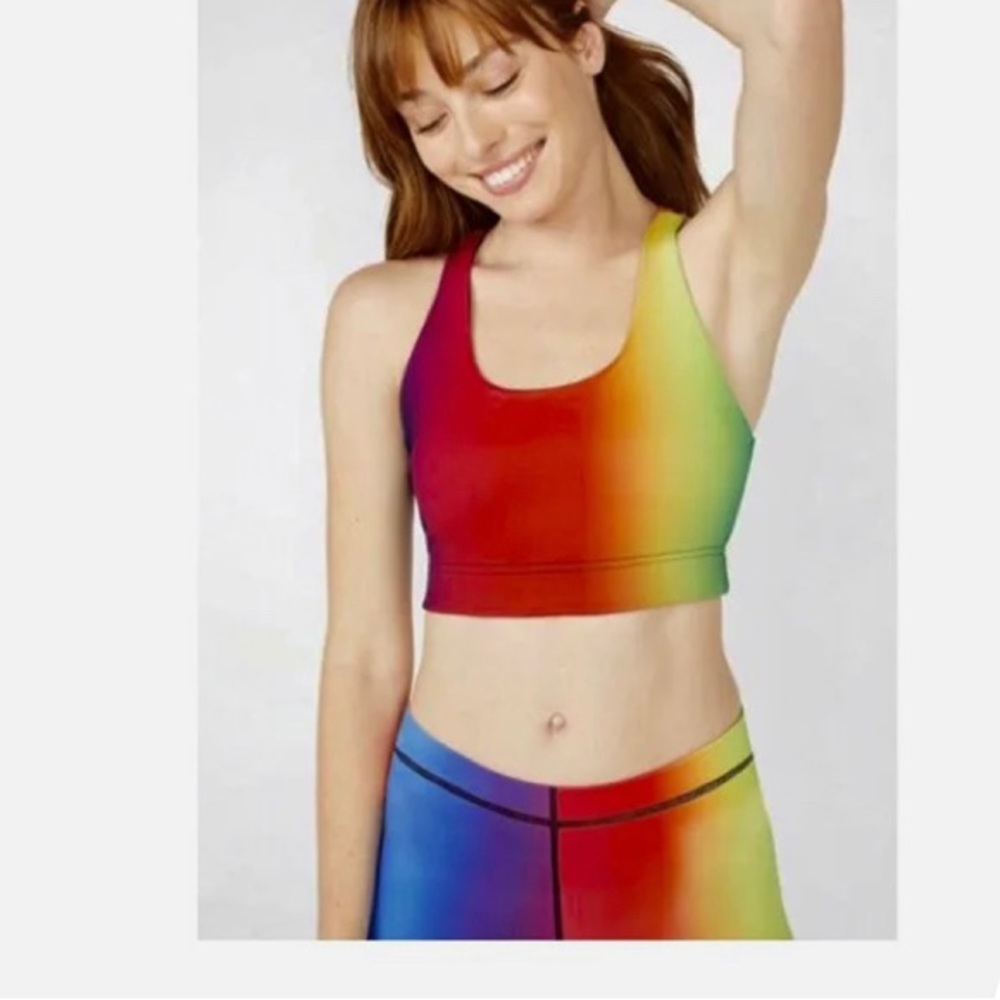 Terez Rainbow Reversible Sports Bra. NWT. Size MED Retail- $88